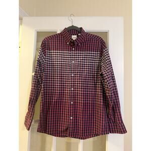 Mens Rowm Man Long Sleeve Plaid Button Front Shirt Size MEDIUM Western